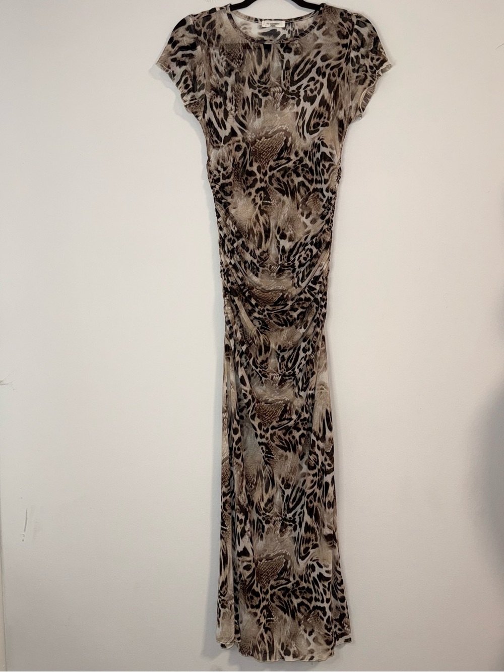 Women’s Neutral Animal Print Maxi Dress - Beige/Black